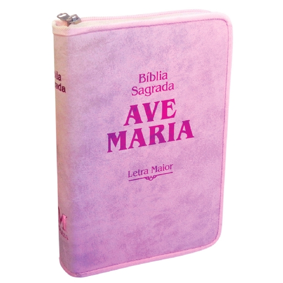 Bíblia Letra Maior Zíper Strike - Rosa