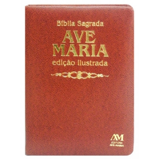 Bíblia Ed Ilustrada Luxo - Média - Marrom